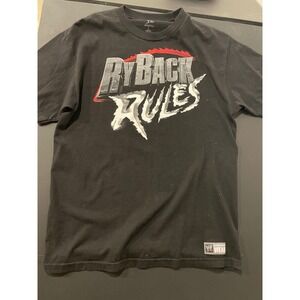WWE "Ryback Rules" Authentic T-Shirt Men's Large Black Wrestling Shirt